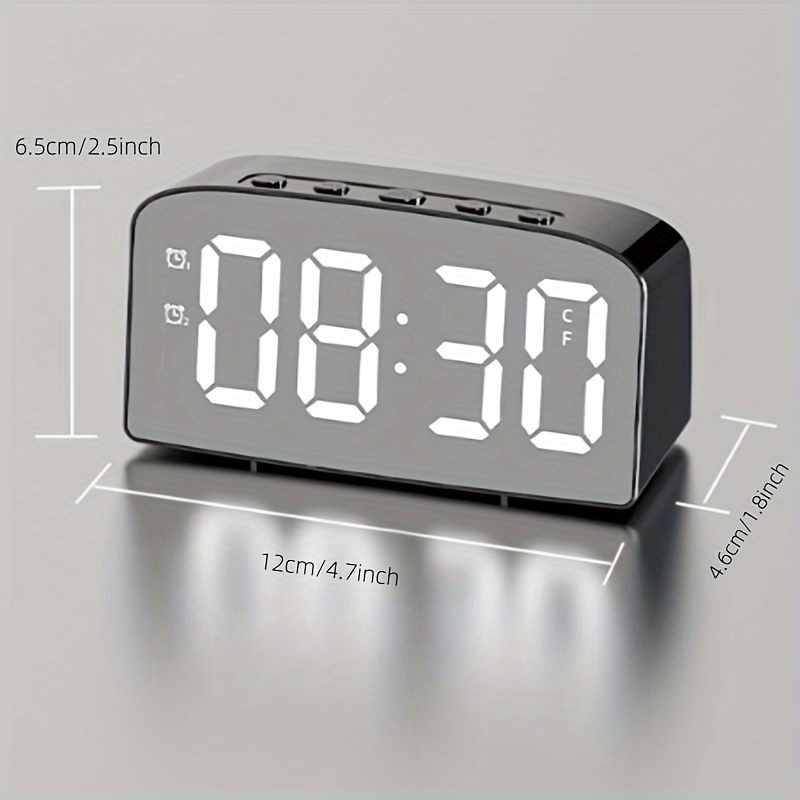 1pc Reloj Despertador Espejo, Reloj Creativo Led Activado Voz, Reloj Mesilla  Estudiante Batería Enchufe Dual, Decoración Hogar, Sala , Oficina, Regalo  San Valentín, Año Nuevo Pascua - Hogar Cocina - Temu Spain