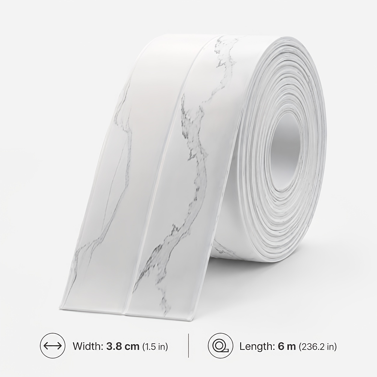 TEMU 1 Roll 1.5inch X 236.22inch Self-adhesive Pvc Sealing Tape, User-friendly, Durable Sealant, Suitable For Bathroom, Kitchen, Countertop - Ideal