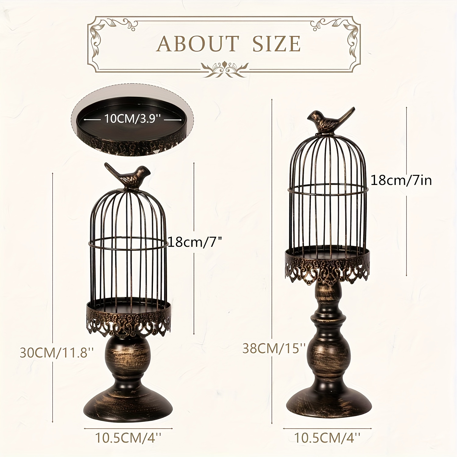 Decorative Birdcage Candle Holders Set Of 2