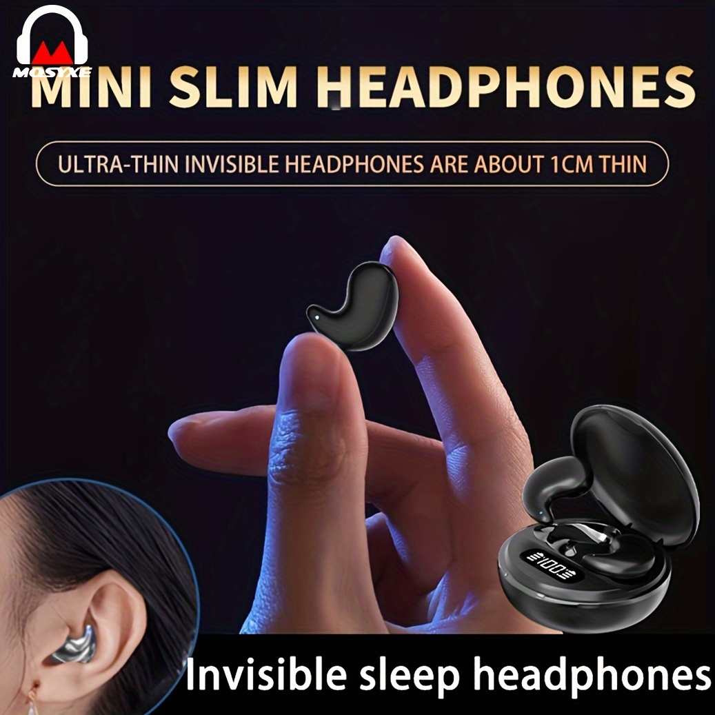 

Ultra-thin Earphones Designed For Sleep, Invisible Sleep Wireless Earphones, Wireless 5.3 Chip Led Hd Digital Display Without Delay Play Games Noise Cancelling Sleep Earphones