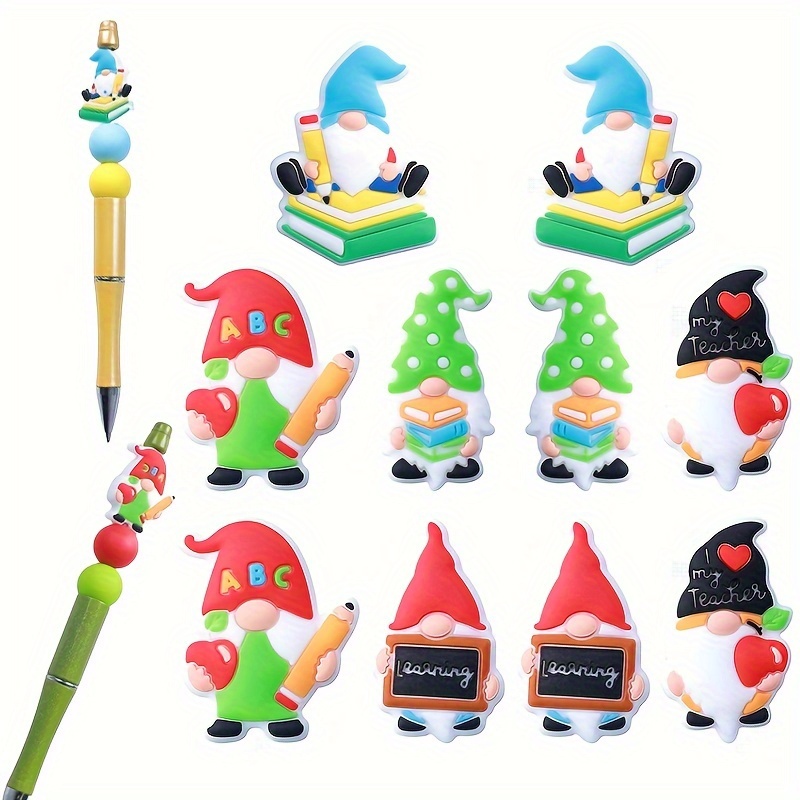 

20pcs Cartoon Dwarf Silicone Beads Cute Dwarf Character Silicone Beads Colorful Holiday Beads For Pens Bulk Keychain Necklace Bracelet Lanyard Making Diy Craft