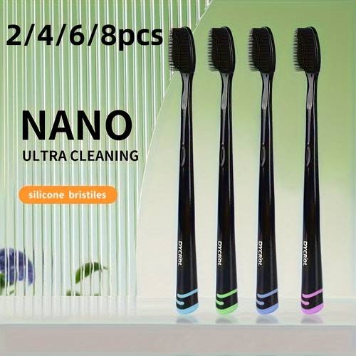 neue nano-zahnbürste mit weichen borsten für erwachsene, premium zahnfleischpflege, weich , einzeln verpackt, ideal für hotels, reisen zuhause, erhältlich in familien- paarpackungen