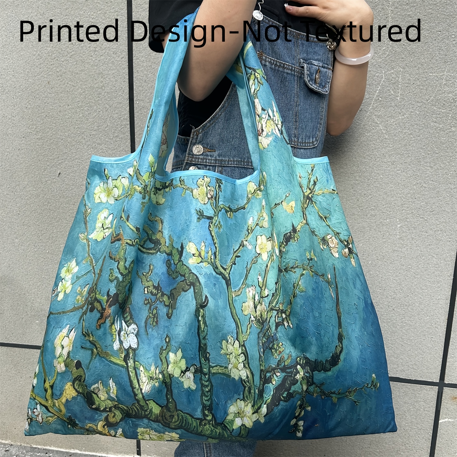 TEMU Printed Design-not Textured 1pc Large Capacity Portable Women's Shoulder Bag, Foldable Bag, Tote Bag Shopping Bag, Multiple Patterns From,