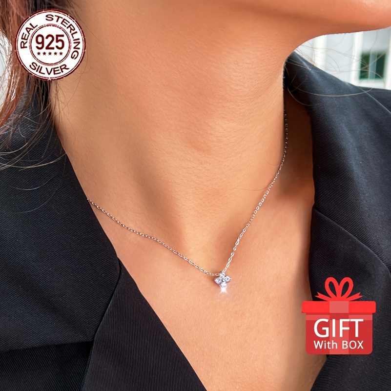925 Silver 4-Leaf Clover Pendant Necklace