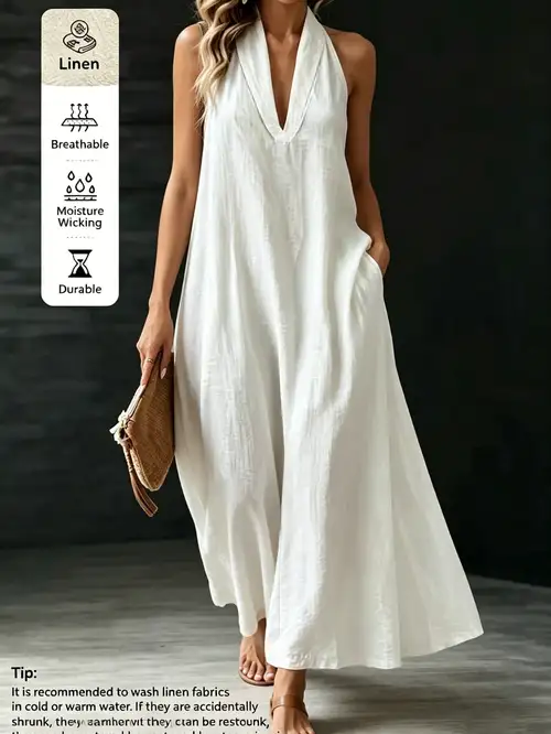 temu linen dresses linen dress women sold on Temu United States