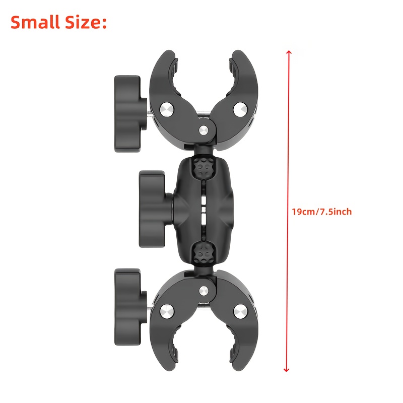 Image of Dual-clamp Crab Clip, Motorcycle Handlebar Clamp Mount, Action Camera Accessory, Compatible With Hero 13 12 11 10 9 8 5 Pro 4 3 X5 X4, Mount Additions