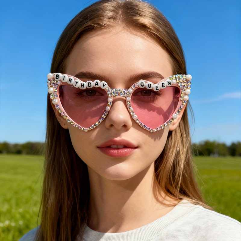 birthday queen pink glasses for birthday party decorations photo props gifts and party favors for adult celebrations