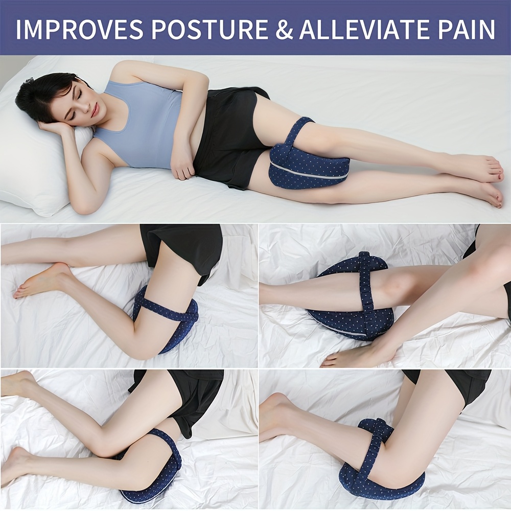 1pc leg pillow for side sleepers memory foam knee leg support cushion with adjustable strap removable washable cover aid for back snoring   grade bed aid Product details 5