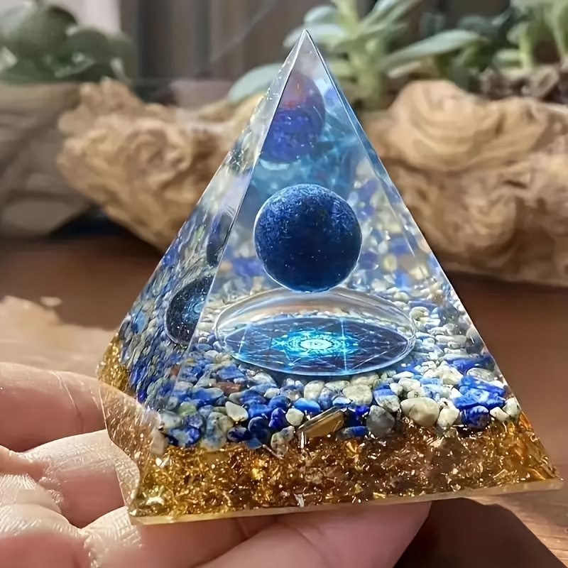 An Orgone Pyramid Craft Made Of , Suitable As Home Decor, Desktop Ornaments, Holiday Gifts For , Birthday Gifts, Exquisiteibles.