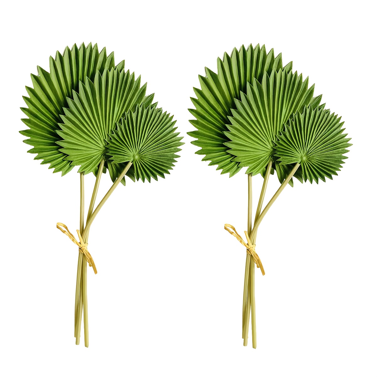 Image of 6pcs Artificial Palm Leaves, Hawaiian Luau Tropical Greenery, Realistic Fake Leaves, For Home Decor, Party Decoration, Wedding Decor