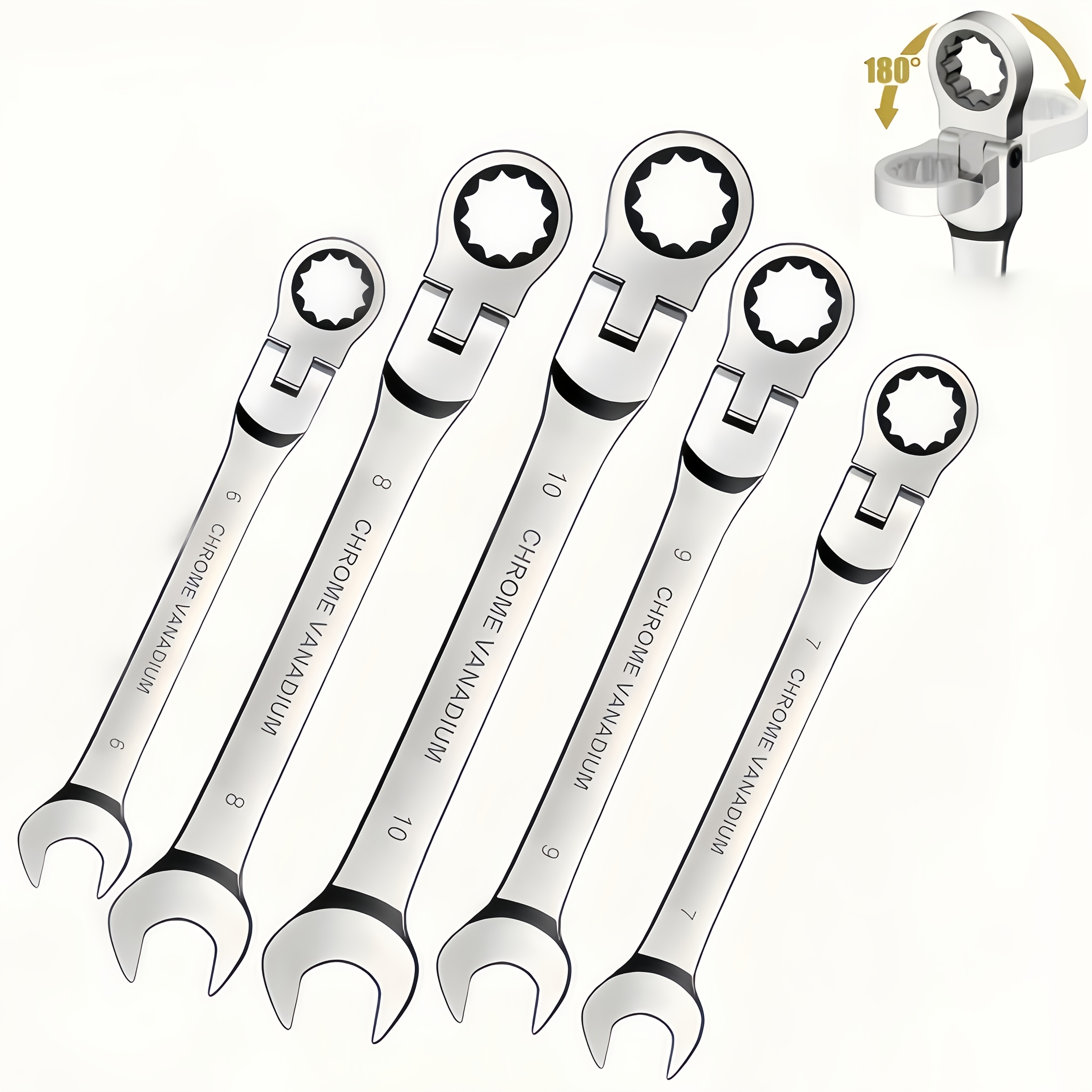 

Adjustable Ratchet Wrench Set, Multi-piece Set, Cost-effective, Versatile, Metal Material, For Automotive, Diy, , 2-in-1 Wrenches