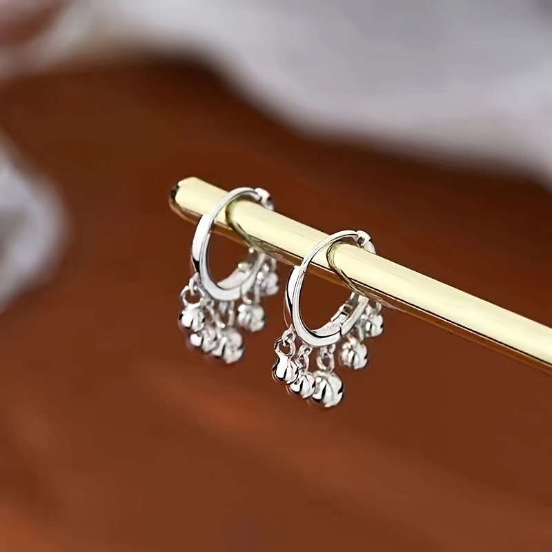 

Elegant Bohemian S925 Sterling Silvery Hoop Earrings With Charm - Lightweight, Casual Attire & Parties, - Stylish Jewelry