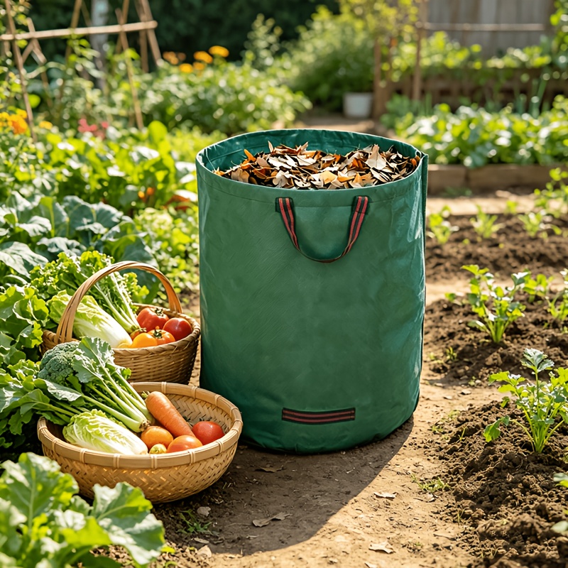 TEMU Large Capacity Thickened Leaf Collection Bag, Wear-resistant And Tear-resistant, Reinforced With Strong Load-bearing Capacity, For Courtyard,
