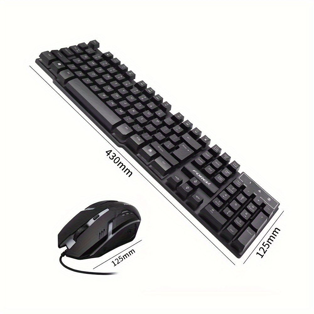 

Rainbow Rgb Full Size Backlit Us Keyboard Mouse Combo Set Wired Gaming Office