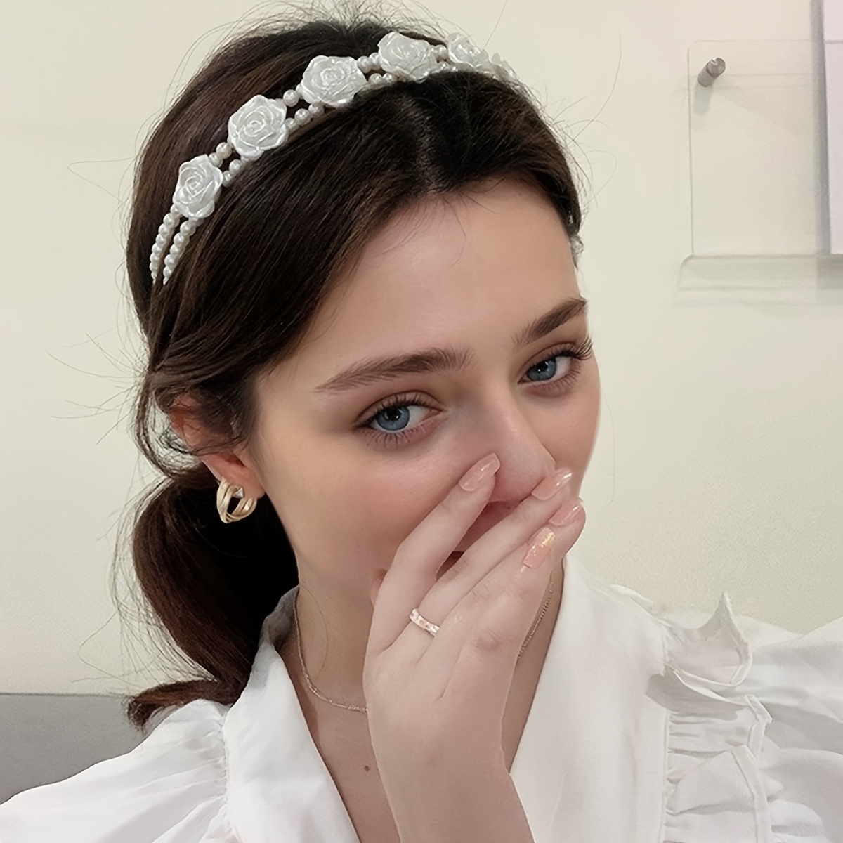 womens elegant french inspired pearl headband Temu Bahrain