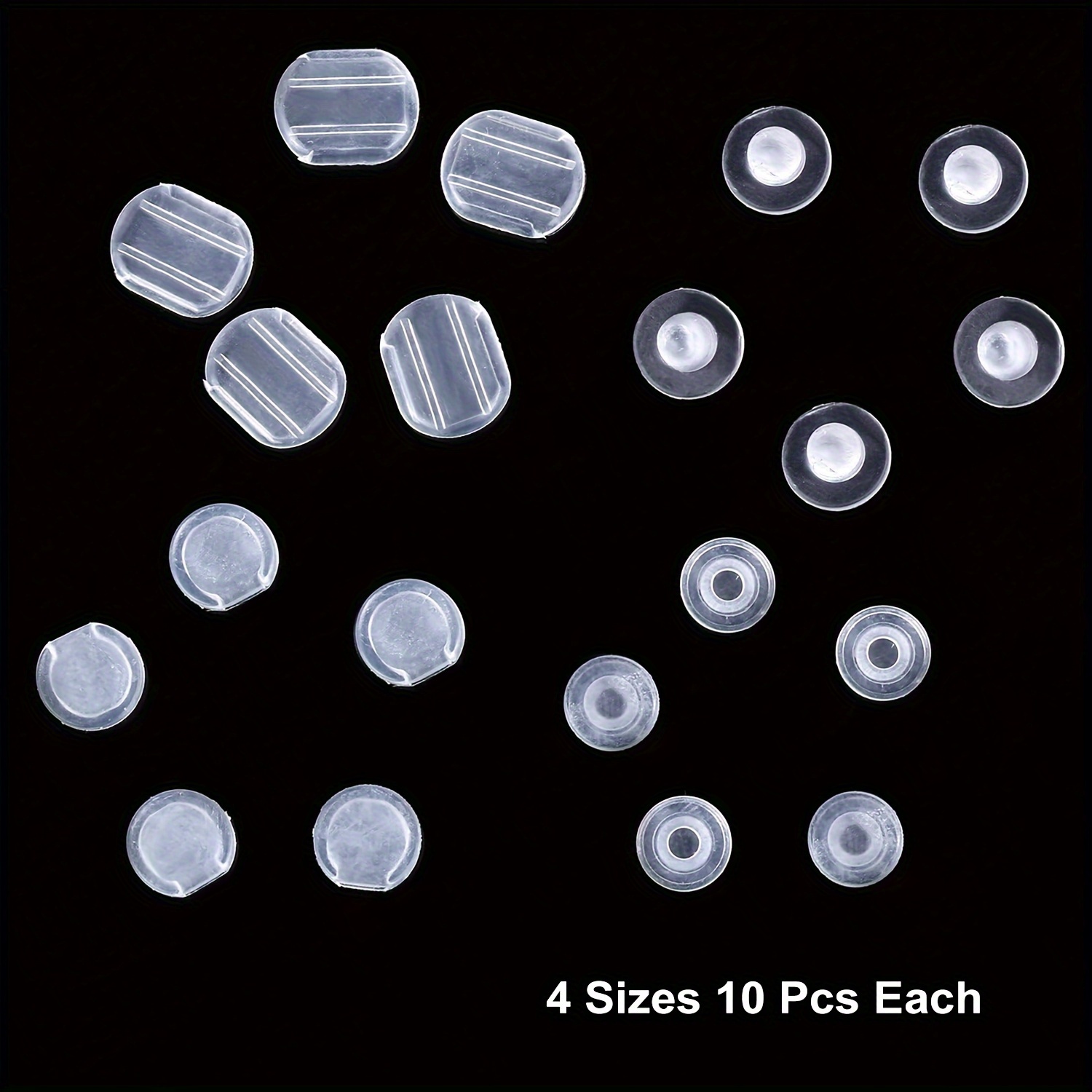 Image of 40/80pcs Kmeosch Ear Pads Suitable For Clips-on Earrings, 4 Sizes Non-pierced Ear Padding For Making Findings, Wear For Ears, Clip-on Earring (cushions)
