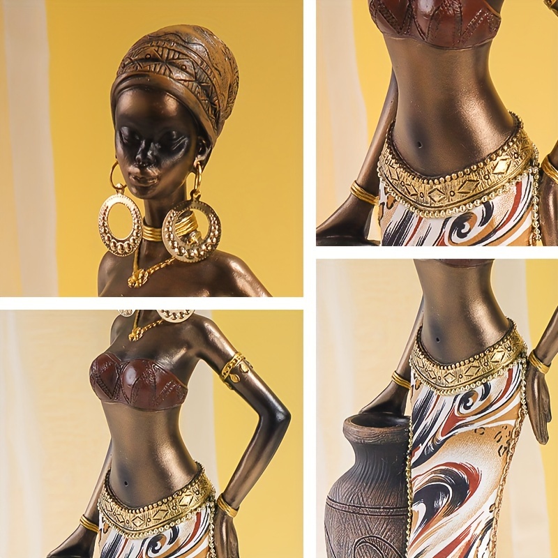 estátua de resina de mulher africana elegante - decoração   para  , quarto ou escritório Detalhes do produto 7