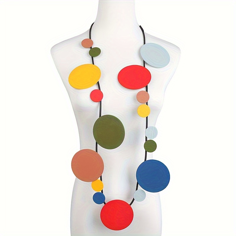 Bohemian Ethnic Long Necklace Colorful Bead Silico