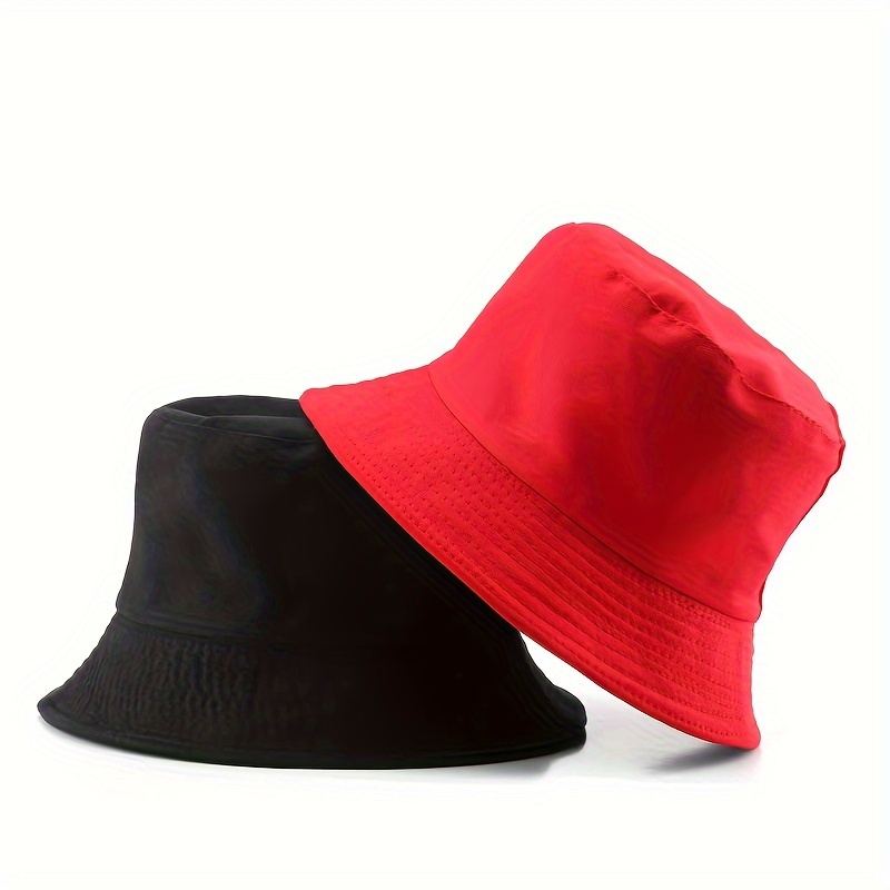 Korean Double Faced Wearable Fisherman Hat Double Layered Fabric Unisex Sunshade Hat