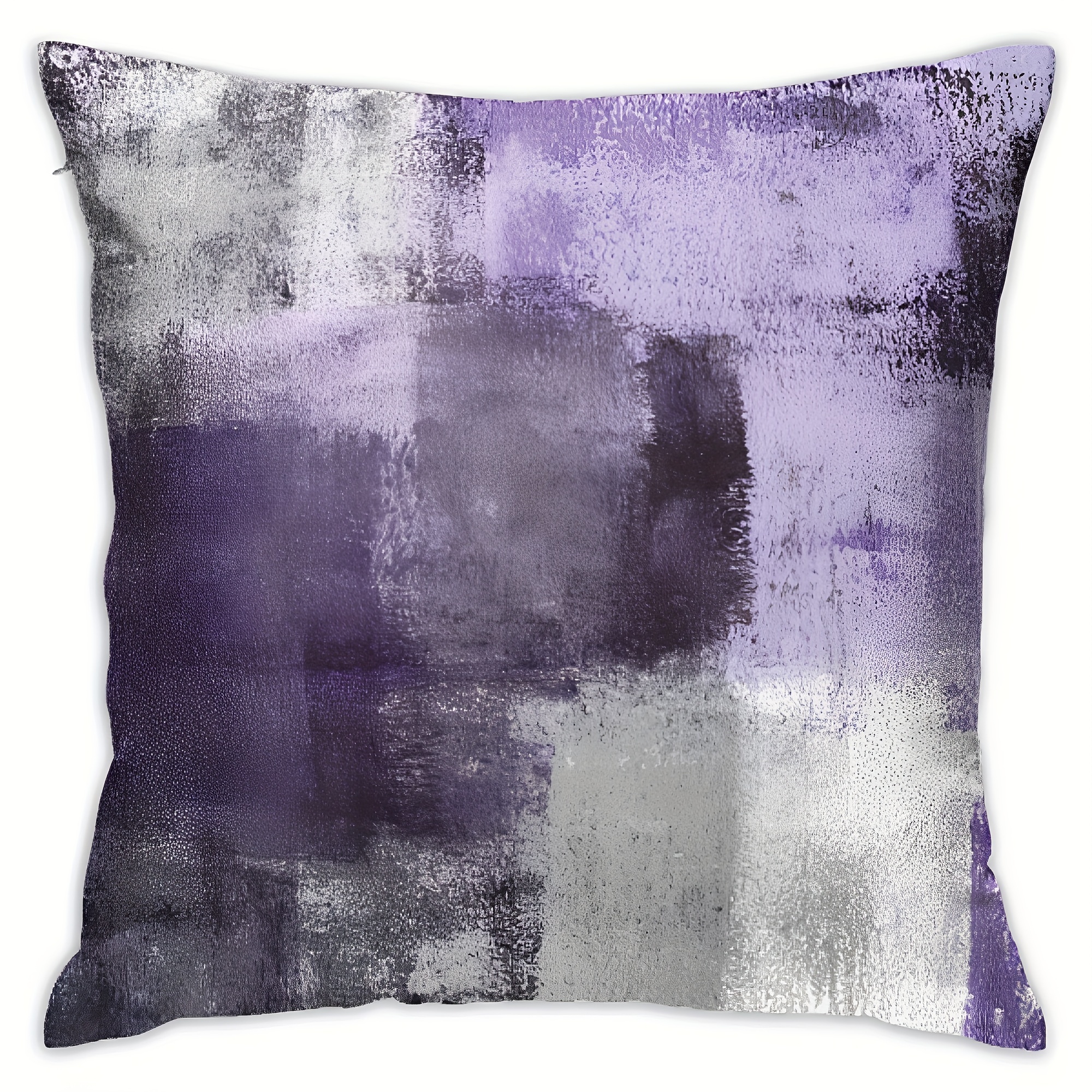 

1pc Throw Pillow Cover, Purple Velvet Abstract Modern Throw Pillow Cover, Soft Elegant Decorative Couch Cushion Cover For Bedroom Living Room Outdoor Sofa, 18x18 Inch