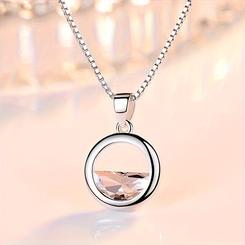 Image of Readkiss Women' K Plated Sea-themed Synthetic Zirconia Necklace - Minimalist Marine Pendant Jewelry Suitable For Wedding, Party, Vacation & Daily Wear - April Birthstone Gift ( Elegant Accessory)