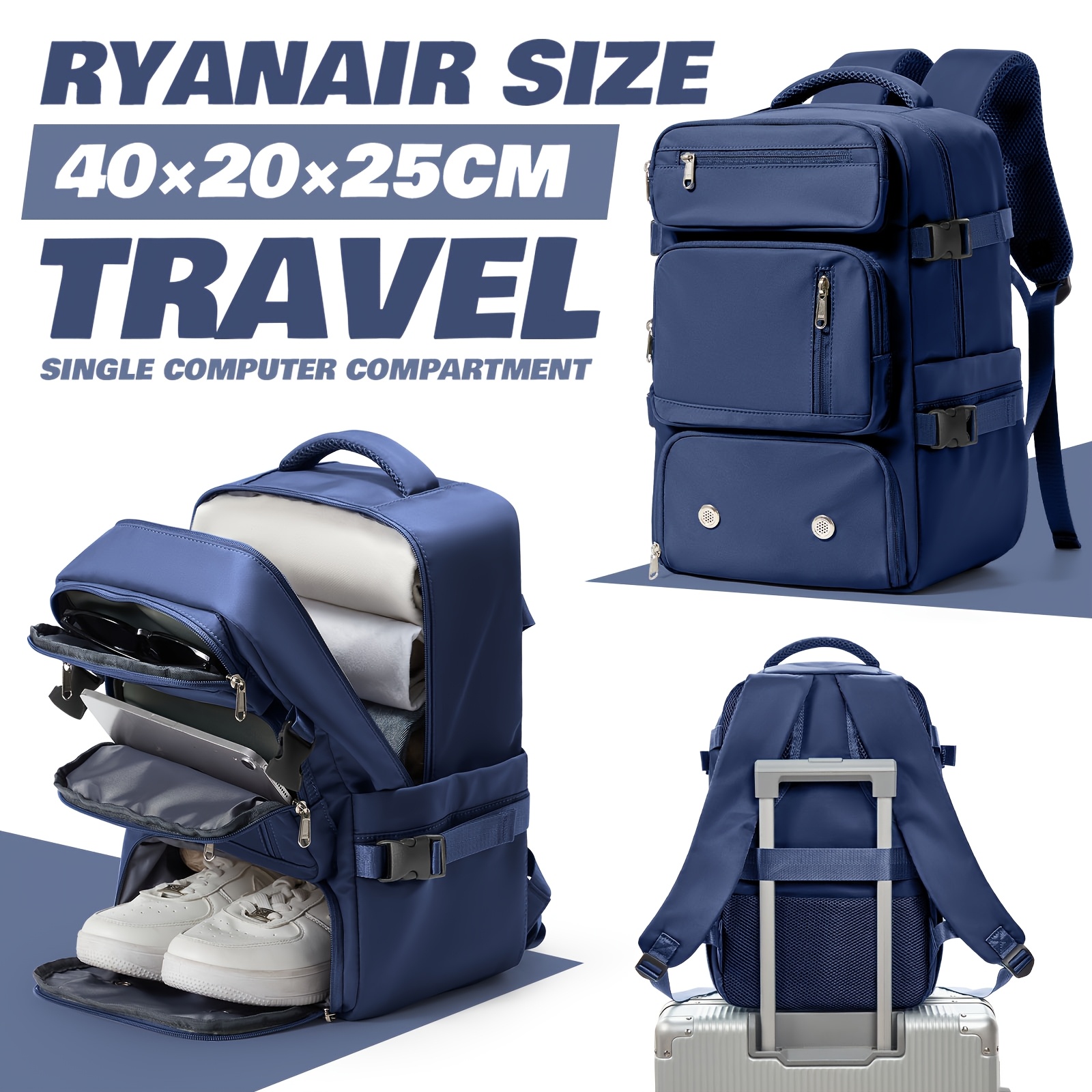 sac voyage/petit bagage taille ryanair 40x20x25cm adapté Temu