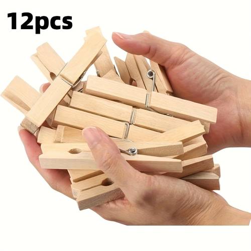 12pcs 24pcs wooden clothespins durable outdoor clothing clips for hanging clothes clothes pins