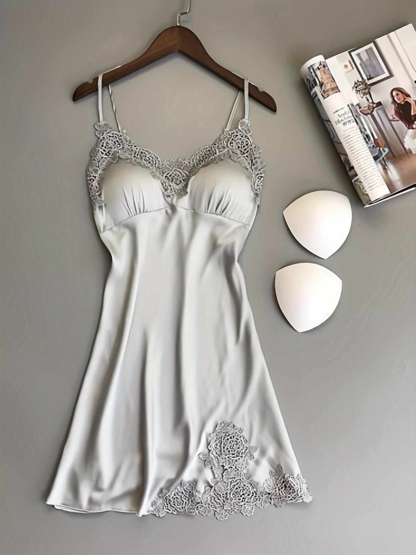 knee length dresses for ladies Sexy Lingerie for Women Babydoll Lace V Neck Mesh Sleepwear Nightdress  Pajamas Set with G-string – Sai Feel