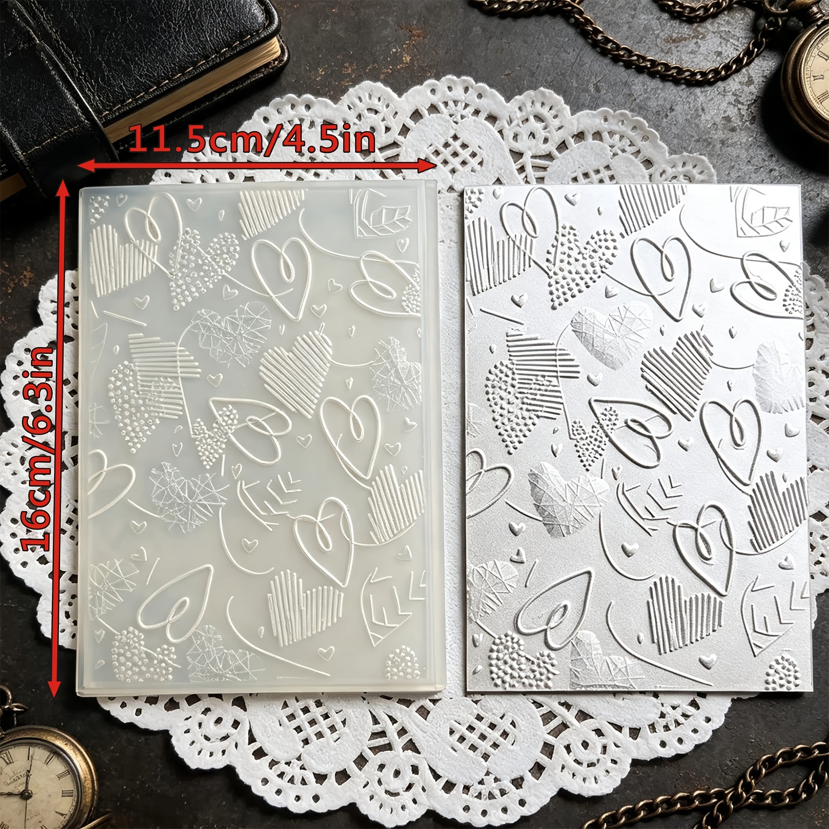 TEMU Placa de estampado en relieve especial para tarjeta de felicitación con plantilla en relieve de estilo Ins, base para colorear a