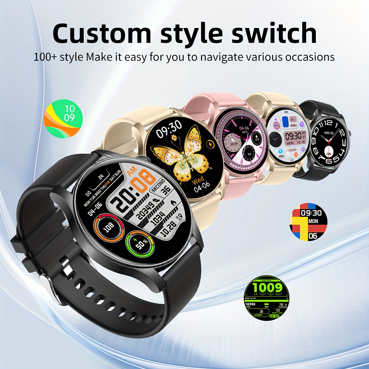 The Bezosmax Smartwatch Is Designed for Both Men And Women, Featuring a 1.43-Inch AMOLED HD Display, Wireless 5.3 Connectivity, Calling Capabilities, Various Sports Modes, Message Notifications, Wallpapers, a Silicone Strap, USB Charging