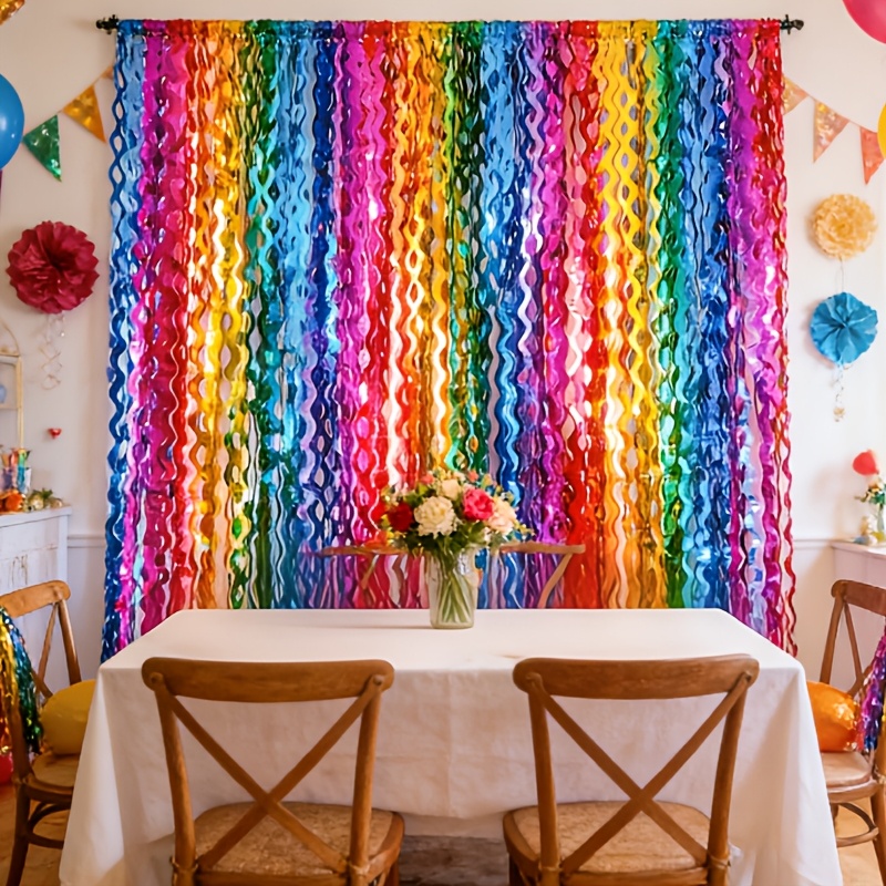  ./2 stk. regenbogen farbverlauf halbmond quasten streamer, party foto hintergrund geburtstag abschlussfeier feiertagsdekoration streamer, hochzeitsbankett bühnenhintergrund dekorationsstreamer, regenbogen farbverlauf   premium szenen arrangement hängende streamer