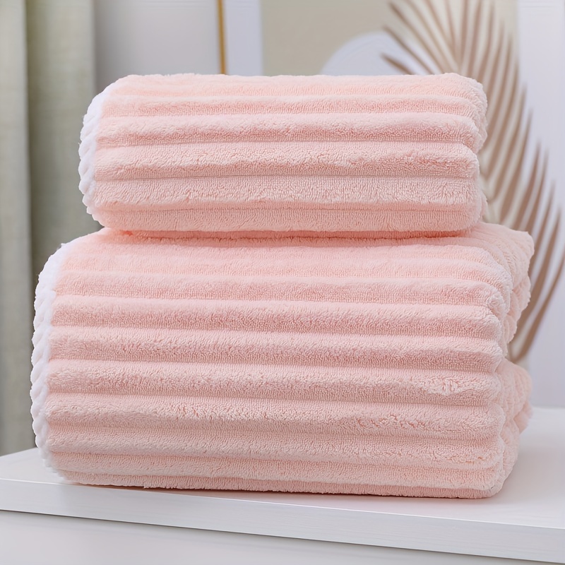 Absorbent Towel Pink Bath Towels Walmart 2pcs Solid Color Towel