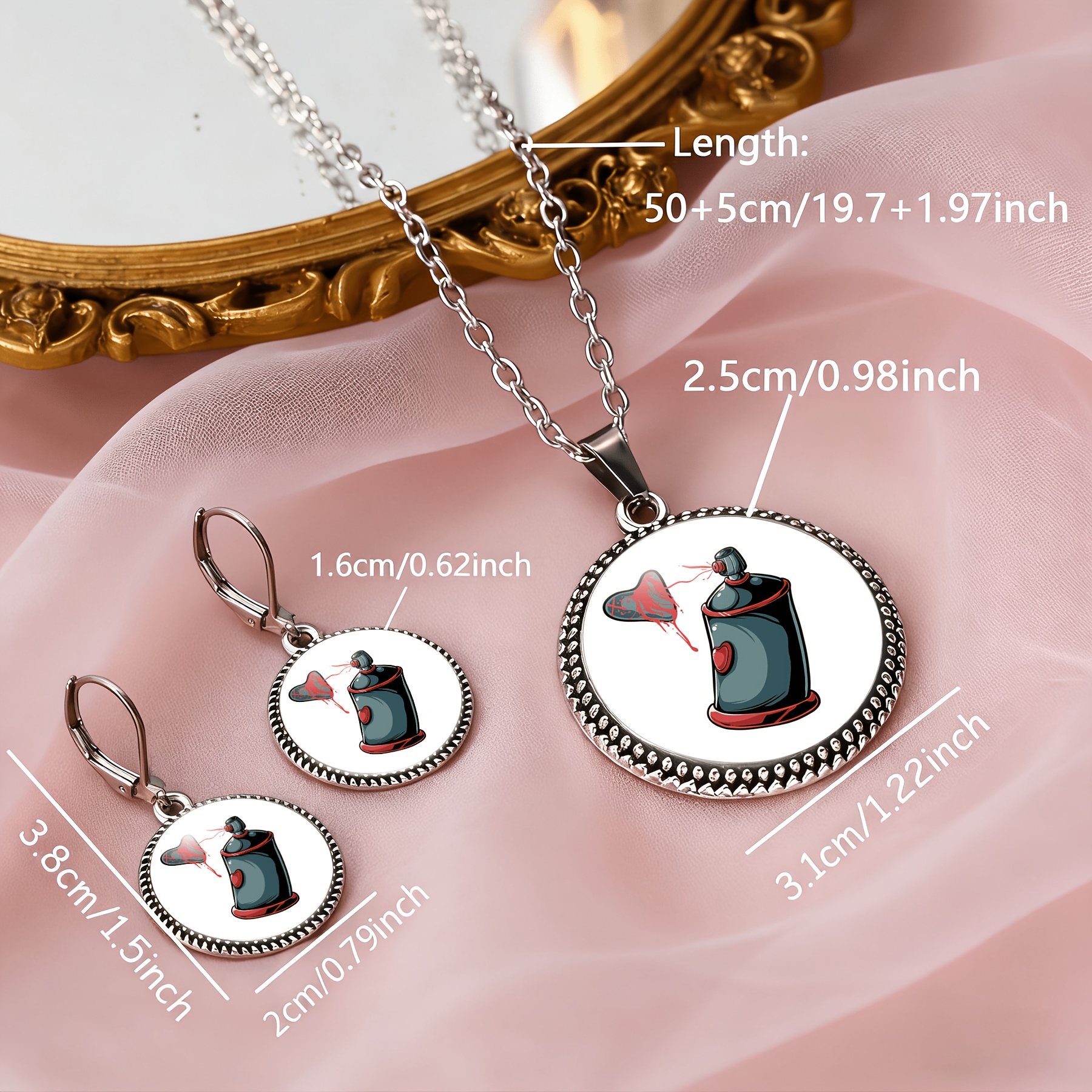 3pc Classic Women's Jewelry Set with Necklace & Earrings