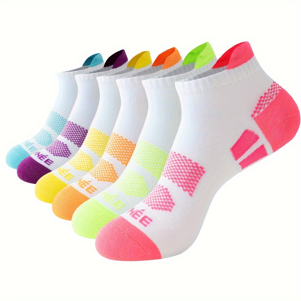 Goodnorm 6-pack Women's Sports Socks, Spring/autumn Short Socks, Summer Thin Running Breathable Mesh Mid-calf Socks
