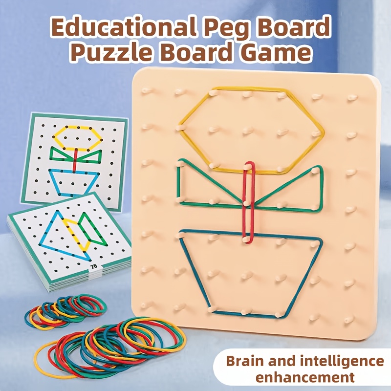Geometric Shape Puzzle Board, Educational Game