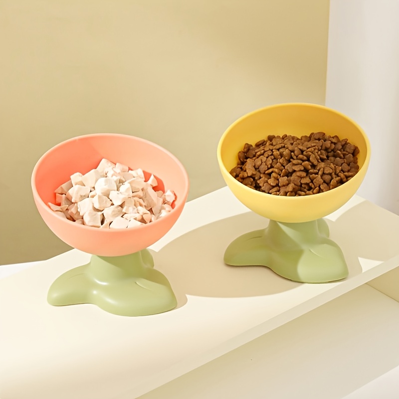 1pc elevated pet bowl with non slip   15 anti tip angle spill proof dual   and water dish elevated feeding for     non toxic   material compatible with cats and small dogs easy clean   dining bowl elevated dog bowl   design sturdy construction cat owners Product details 1