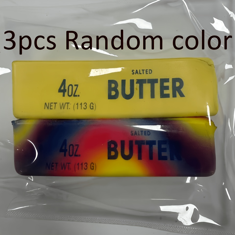 Image of 3pcs Of Rainbow-colored Butter Stick Squeeze Toys. Colors. Stretched And At Will. Rise And Rebound. Award. An Interesting Party And Birthday Gift. -to-grip Squeeze Toys, Random Colors.
