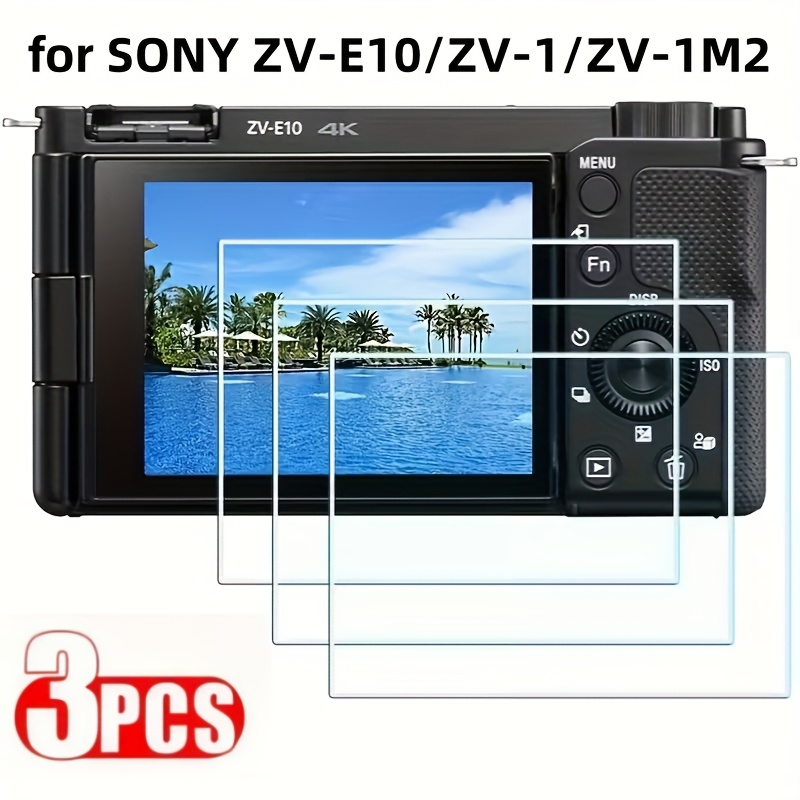 TEMU Pellicola per Fotocamera in Vetro Temperato, Confezione da 3, per ZV-E10, ZV-1, ZV-1M2, ZV1M2, ZVE10, ZV1, ZV-1F, ZV1F, 0.3mm Durezza 9H [Non