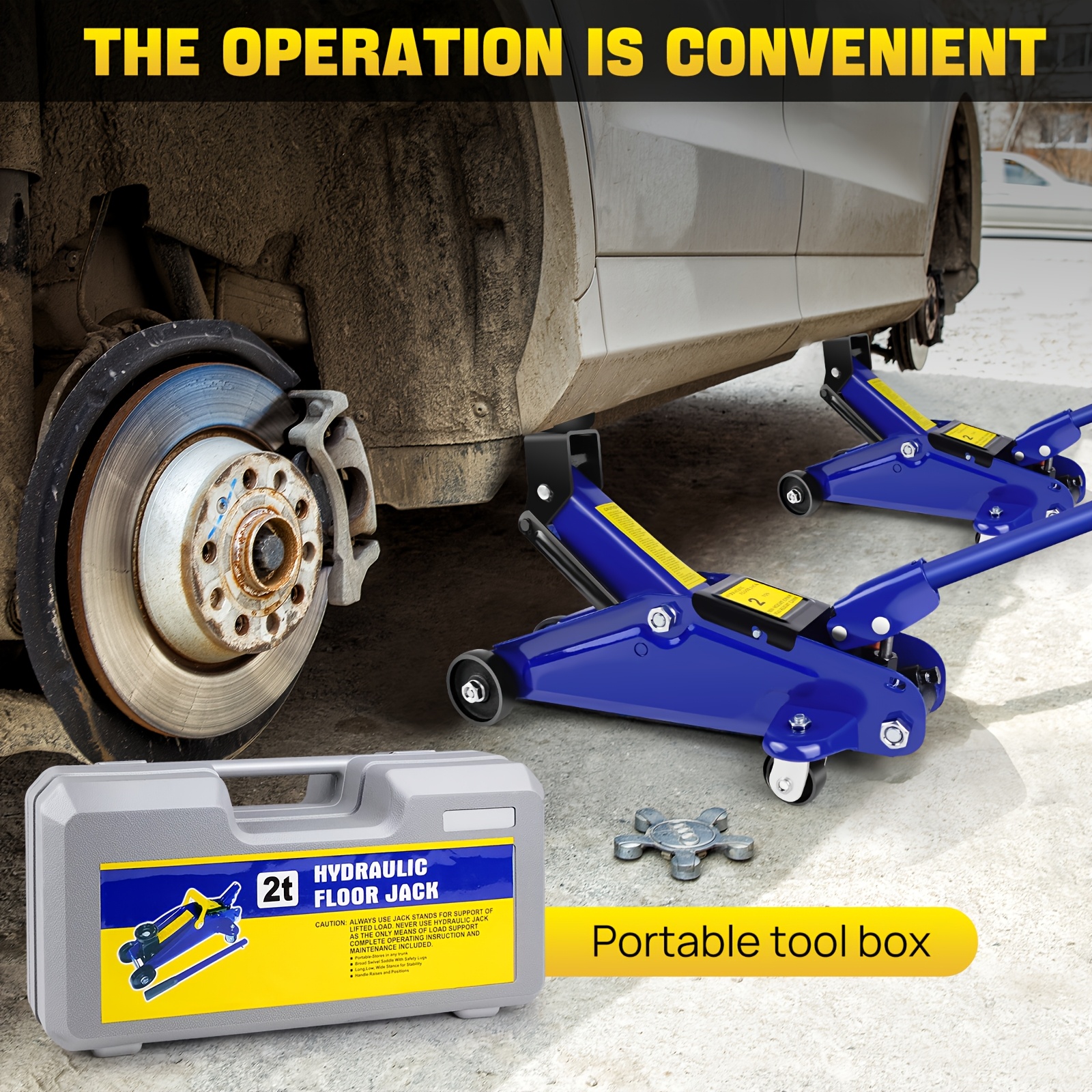Heavy-Duty Hydraulic Car Trolley Jack with 2 Tons Capacity