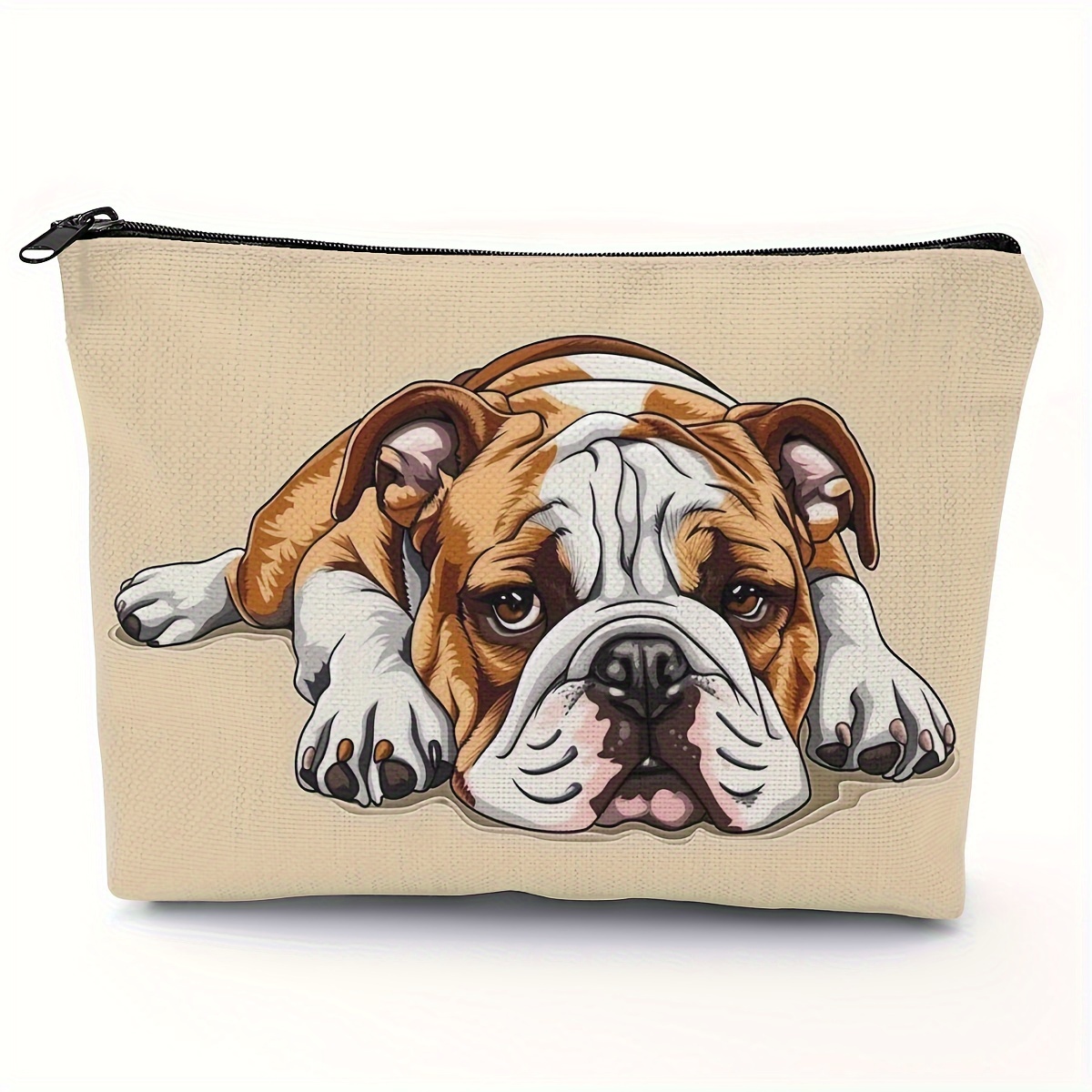 

Large Capacity English Bulldog Makeup Bag - 5.51x8.66 In, 14x22cm, Multi-purpose Travel Cosmetic Organizer - Hand Wash Or Dry Clean