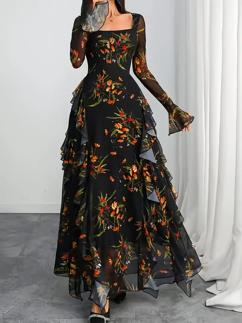 maxi summer wedding guest dress with sleeves 25 Long-Sleeve Wedding Guest Dresses That Slay the Dress Code