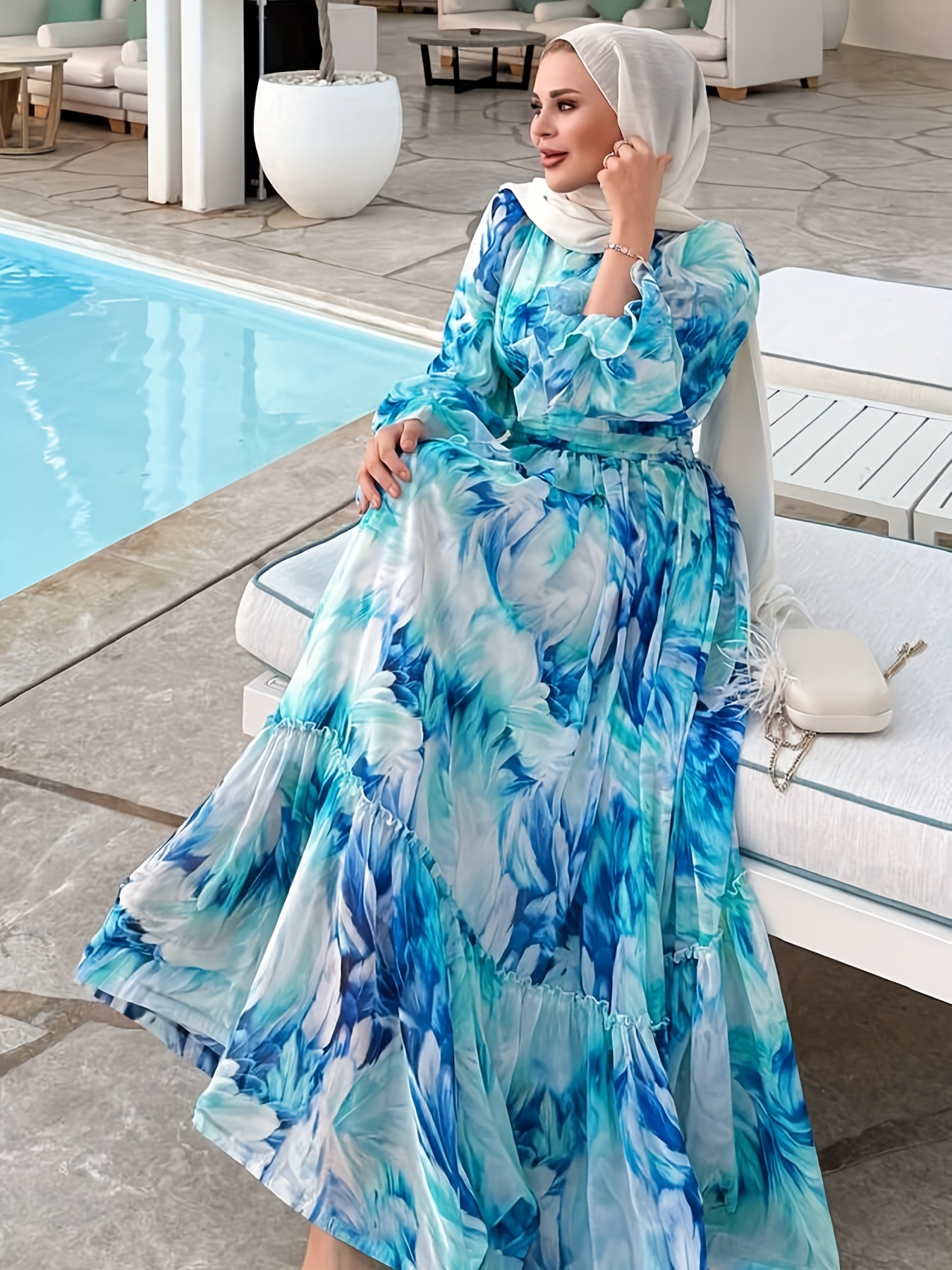 dress casual muslim Modest Hooded Dress