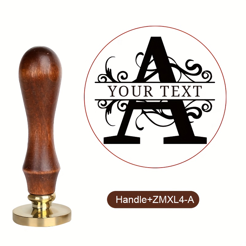 TEMU 1pc Customized Alphabet Wax Seal Head And Vintage Wooden Handle, Handmade And Envelope Decoration, Is A Creative Product By Handmade And Vintage