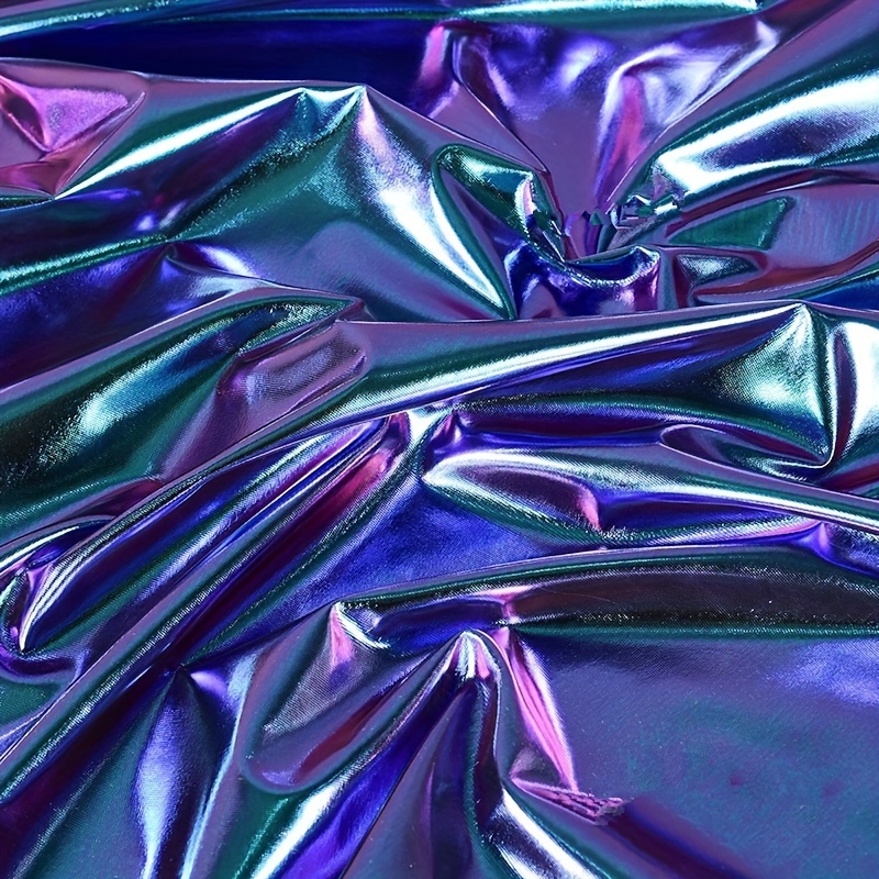Image of 1 Yard/3 Yards * 150 Cm Shooting Props Background Fabric, Spandex Holographic Elastic Material For Stage Performance Costumes, Purple Elastic Fabric