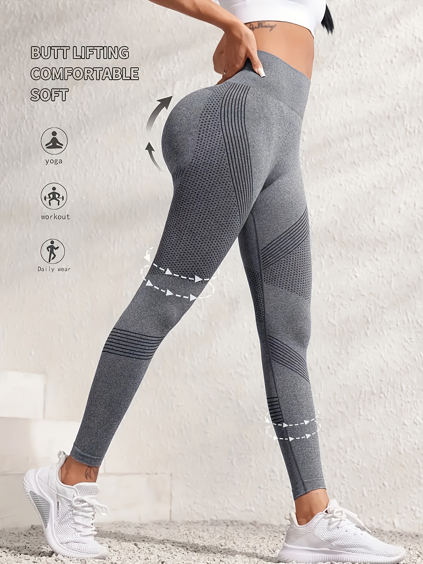 1-Pack Women's High-Waisted Yoga Pants Seamless Tummy Control Butt Lifting - 4-Way Stretch Soft Workout Leggings for Yoga, Running, Gym - All-Season Non-See-Through Fitness Apparel