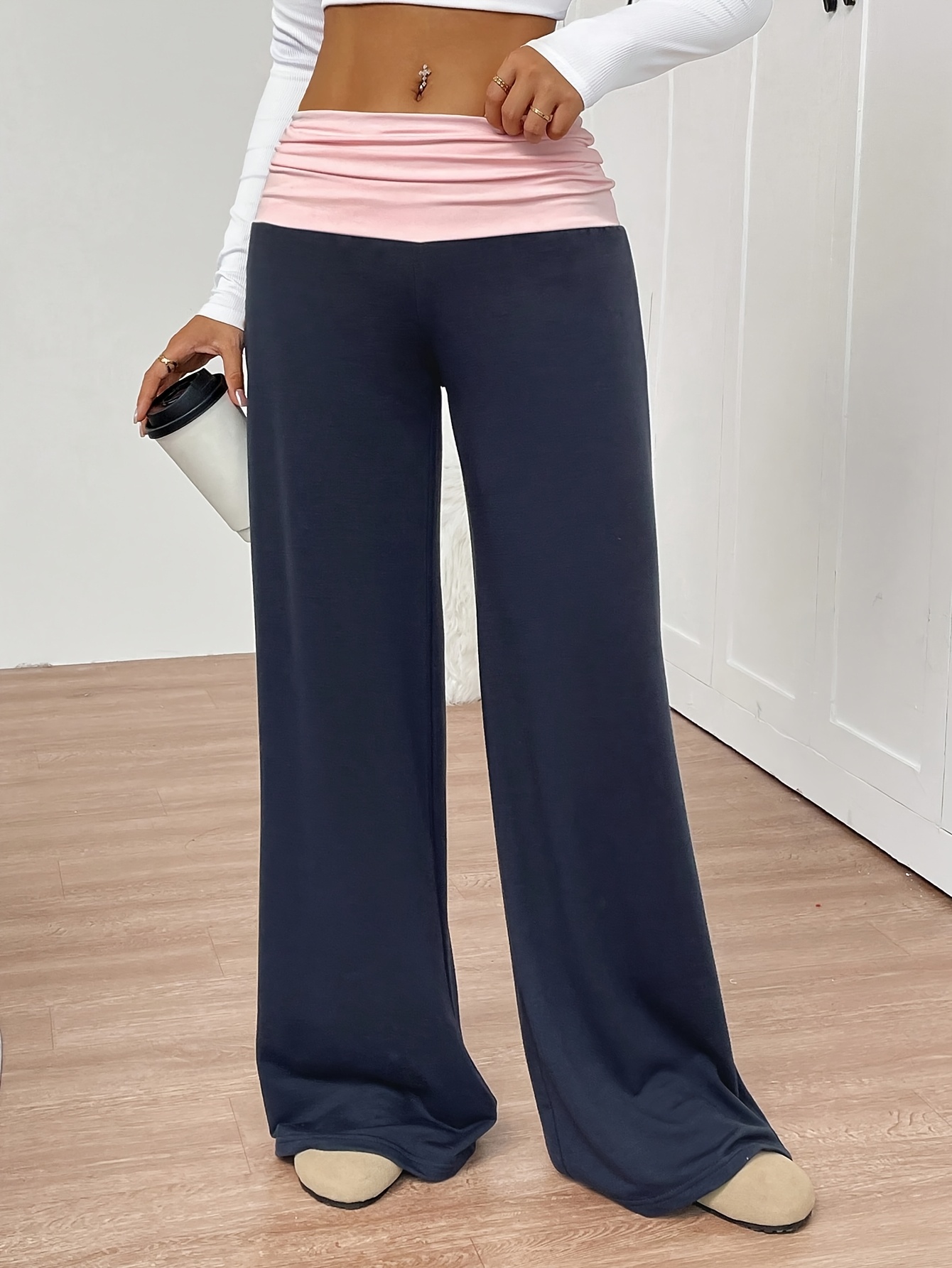 Wide Leg Women Dressy Joggers Women'S High-Waisted Wide-Leg