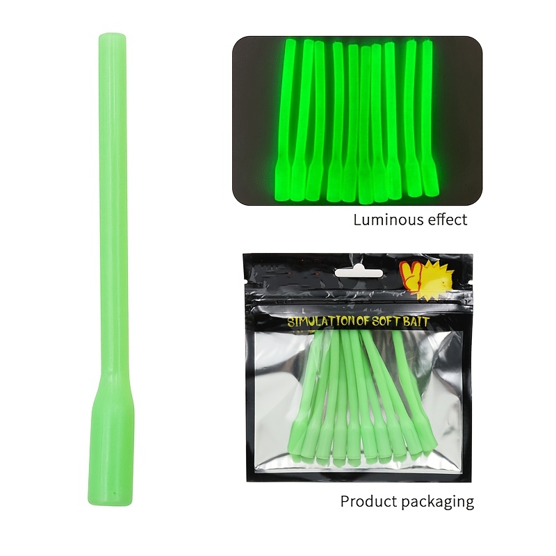 Image of 10/30pcs Sea Fishing -the-dark Anti-bite Fluorescent Sleeve Line Set, Anti- Pvc Plastic Tube For Tying And Stringing Hooks, Fishing Accessories