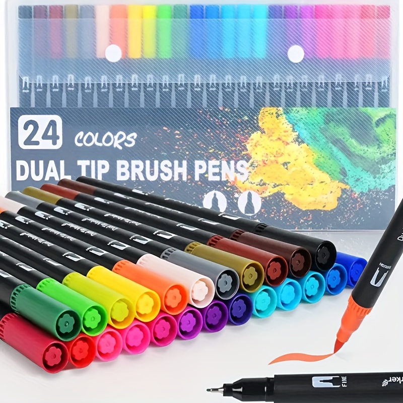 stylos à double pointe, stylos de peinture à laquarelle, ensemble de stylos à crochets spéciaux pour  , stylos à crochets pour les   de graffiti cadeaux de noël halloween cadeau de pâques -hiver,   an