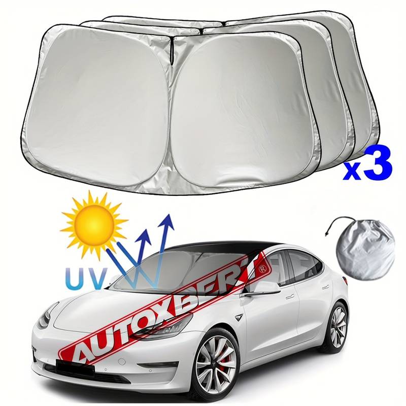 Foldable Car Windshield Sun Shade – 49.2" X 23.6" – Silver Reflective, Blocks UV, Universal Fit