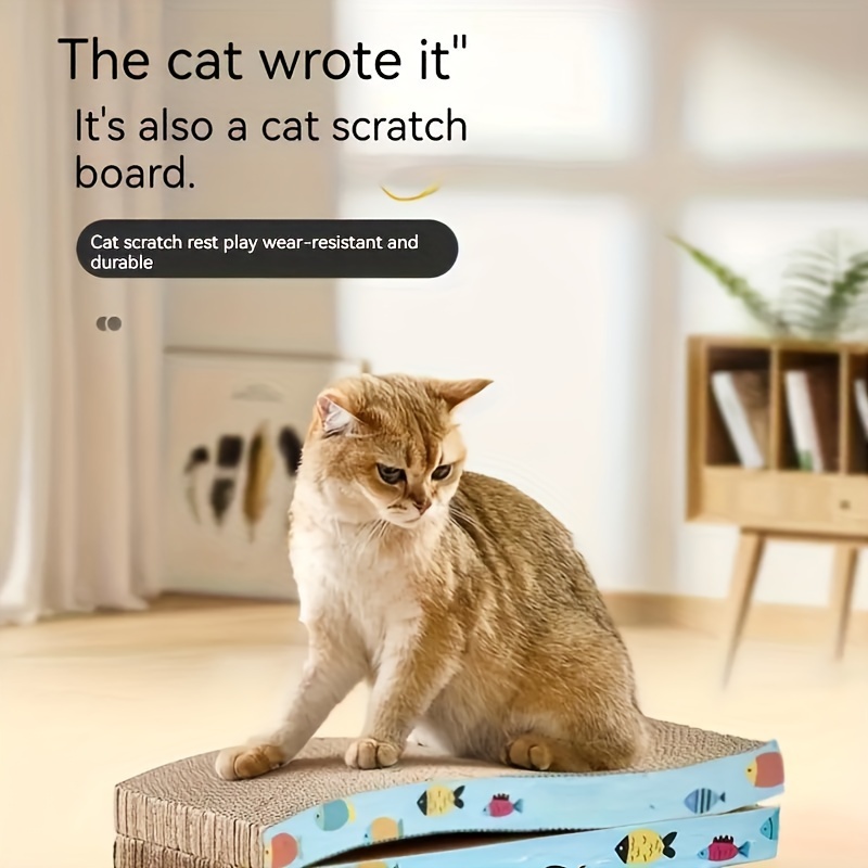 

1pc Double-sided Cardboard Cat Scratcher - Reversible & Durable For Maximum Comfort & Entertainment Cat Scratch Board, High-density Corrugated Paper Cat Nest, Pet Toy Supplies